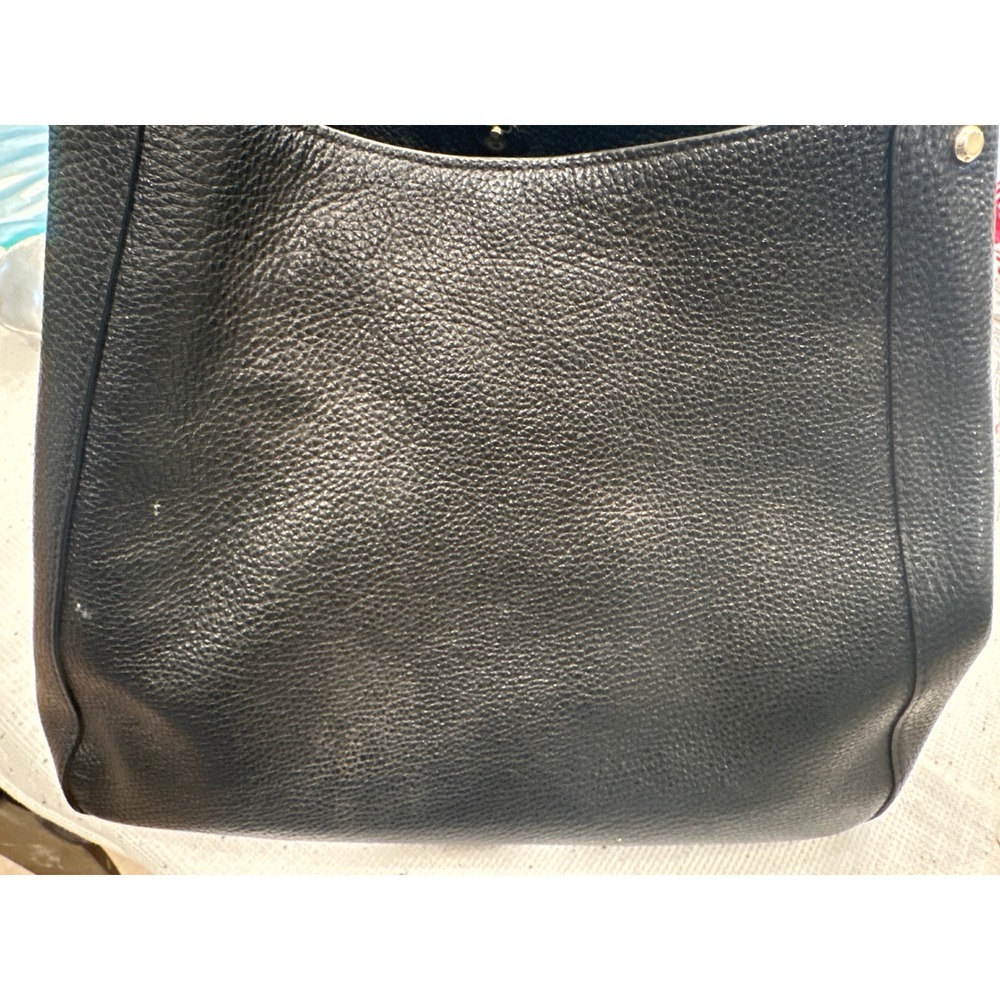 Kate Spade New York Pebble Leather Shoulder Bag Black purse Gold Hardware Leila - Picture 6 of 13